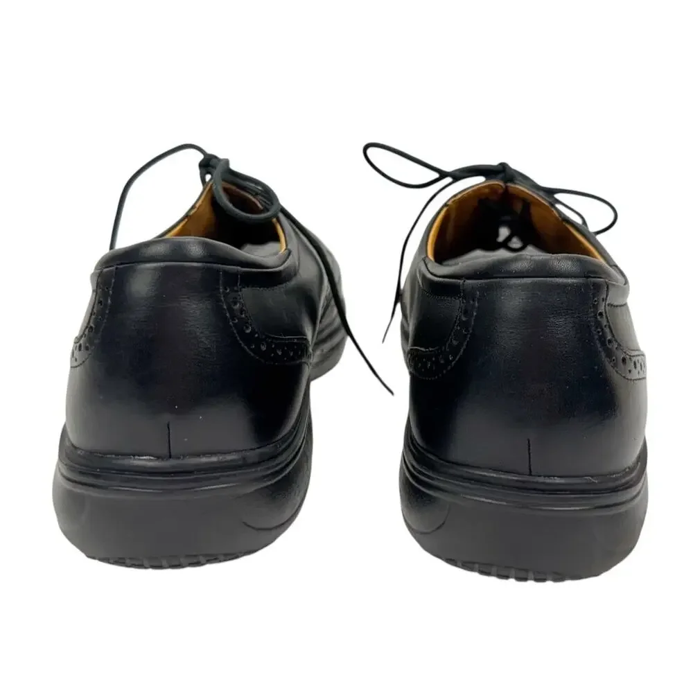 Dr. Comfort Wing Black Leather Oxford Lace Up Dress Shoes Sz 12W Comfort Classic